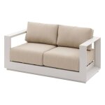 Canap� de jardin allure avoine & beige zebrano 2 places en aluminium et polyester - hesp�ride