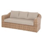 Canap� de jardin moor�a savana 3 places aluminium trait� �poxy en r�sine tress�e - hesp�ride