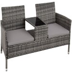Fauteuils de jardin - tectake - canap de jardin toulouse 2 places rsistant aux uvs 131 x 59 x 82 cm ...