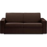 Canap� - lit 2 - 3 places dreamer convertible express 120 * 197 * 16 microfibre marron matelas 16 cm ...