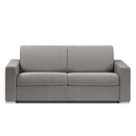 Canap lit 2 - 3 places dreamer convertible express 120cm velours gris matelas 16cm