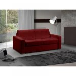 Canap� lit 2 - 3 places master convertible express 120 cm microfibre bordeaux matelas 18 cm inclus