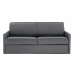 Canap� lit 2 - 3 places sun convertible express 120cm cuir vachette gris matelas �paisseur 16cm