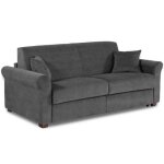 Canap� lit 3 places romantico en microfibre graphite convertible 140cm syst�me express sommier lattes ...