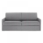 Canap� lit 3 places sun convertible express 140cm tweed gris silex matelas �paisseur 16cm