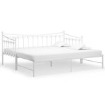 Canap� - lit - garosa - extensible - m�tal blanc - 90x200 cm - 2 places