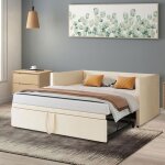 Canap - lit gigogne 90 / 180x200 - pergar - velours doux - structure en mdf - 2 places