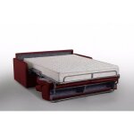 Canap� lit montmartre en microfibre bordeaux convertible express couchage 140cm matelas 18cm sommier ...