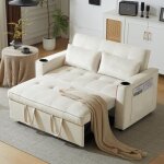 Clic - clac 137×76. 5×83cm - okwish - canapé - lit - porte - gobelet et oreiller inclus - velours beige ... Clic - clac 137×76. 5×83cm - okwish - canapé - lit - porte - gobelet et oreiller inclus - velours beige ...