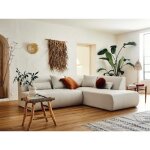 Onyx - canapé modulable dangle droit 5 places - en tissu - beige Onyx - canapé modulable dangle droit 5 places - en tissu - beige
