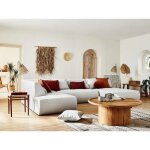 Onyx - canap modulable panoramique dangle gauche 7 places - en tissu - gris clair