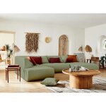 Onyx - canap� modulable panoramique dangle gauche 7 places - en tissu - vert sauge