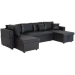 Canap� panoramique convertible simili scott 4 places noir
