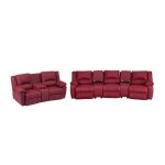 Canap� 3 places et 2 places relax en cuir de vachette rouge aroma