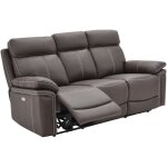 Canap� 3 places relax �lectrique en cuir isiris - marron