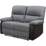 Canap� relax lincoln - 147 x 89 x 103 cm - 2 places - noir / gris fonc�