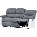 Canap� relax lincoln - 197 x 89 x 103 cm - 3 places - blanc / gris clair