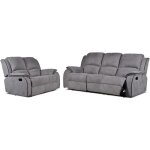 Canapés 3 places et 2 places relax en microfibre hernani - gris Canapés 3 places et 2 places relax en microfibre hernani - gris