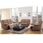 Canapés 3 places 2 places et un fauteuil relax en microfibre hernani - taupe Canapés 3 places 2 places et un fauteuil relax en microfibre hernani - taupe