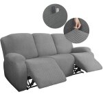 Housse de canap� relax 3 places - prot�ge canap� gris pour enfants chiens chats - fauteuil relax antid�rapant ...