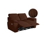 Canap de relaxation lectrique ross 2 places en velours ctel - marron