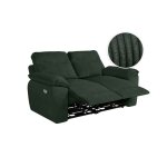 Canap de relaxation lectrique ross 2 places en velours ctel - vert fonc