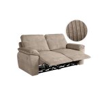 Canap de relaxation lectrique ross 3 places en velours ctel - taupe