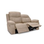 Canap de relaxation manuel 2 places en tissu bona - beige
