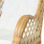 Canap� en rotin naturel et lin mothinessto ly2380 - blanc cr�me - 81 x 70 x 90 cm - salon bas - naturel ...