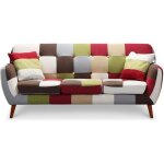 Canap� scandinave 3 places bombay multicolore - menzzo - fixe - moelleux - marron