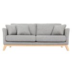 Miliboo - canap� scandinave d�houssable 3 places en tissu gris clair et bois clair oslo