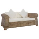 Vidaxl canap  2 places avec coussins sofa de salle de sjour meuble de salon maison intrieur canap ...