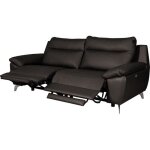 Canap� taille 2 places avec 2 relax en 100% tout cuir �pais de luxe italien avec 2 relax �lectriques ...