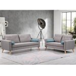 Canaps 3 places et 2 places tatum en tissu - gris chin
