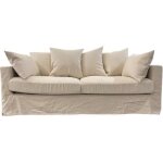 Canap - ub design - boheme - 4 places - tissu 63% coton - convertible - beige