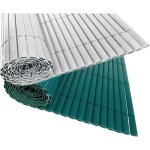 Canisse pvc double face 1 x 1 m blanc brise - vue occultant anti - uv 160 g / m� - lames 19 cm - r�sistant ...