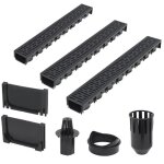 Caniveaux de drainage - vidaxl - 3 pcs - plastique - 3 m - systme de verrouillage unique