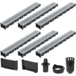 Caniveaux de drainage - vidaxl - acier galvanis� - 6 pcs - 6 m