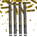 Canon � confettis rectangle couleur or 80 cm - lot de 4 lanceurs � confettis � tenir en main pour anniversair ...