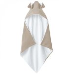 Cape sortie de bain pour b�b� int�rieur 100 % coton - 75 x 75 cm - lapin - beige - monsieur b�b�