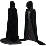 Cape  capuchon longue velvet adulte unisexe dguisement costume halloween - azwix - noir - velours