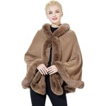 Cape pour femme - zgeer - tricot - marron - lgante - chaude