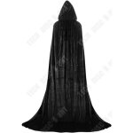 Cape noire aspect velours 170 cm adulte halloween - tech discount - bonne qualit - cosplay