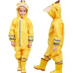 Cape de pluie impermable enfant jaune - 3 - 10 ans - manches longues - fermeture zip et bouton pression ...