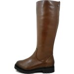 Botte femme - caprice - cuir souple marron - talon 3 cm - doublure textile chaude - semelle anti - glisse ...