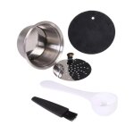 Capsule � caf� inox r�utilisable 5cm gris & blanc