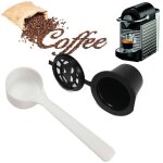 Capsule  caf - nespresso - rutilisable - noir - plastique - inclus cuillre