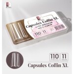 Ocibel - capsules soft gel coffin xl no curve transparente avec petite encoche - 110 pices