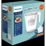 Carafe filtrante 26 l blanche avec 1 filtre anti calcaire micro x - clean sofftening + philips phawp2943wht ...