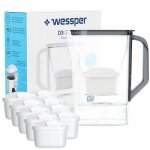 Carafe filtrante wessper d3 slim aquamax noir 27l + 10 cartouche filtrante aquamax - convient aux portes ...